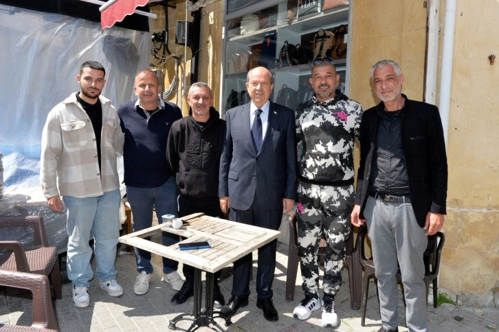 Besuch des Präsidenten Ersin Tatar in Lefkoşa Arasta