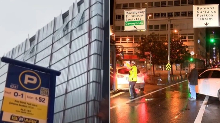 Fırtına, İstanbul'un göbeğinde korku dolu anlar yaşattı!