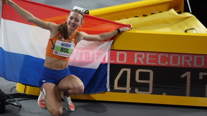 Hollandalı Femke Bol Dünya Salon Atletizm Şampiyonası'nda Dünya Rekoru Kırdı