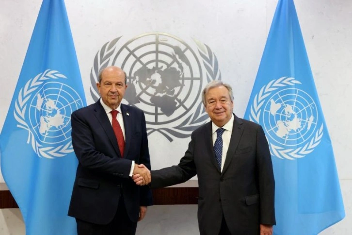 Treffen zwischen Präsident Ersin Tatar und UN-Generalsekretär Antonio Guterres in New York