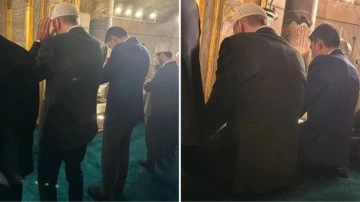 Cumhurbaşkanı Erdoğan ve Murat Kurum İstanbul'da. Ayasofya Camii’nde beraber namaz kıldılar